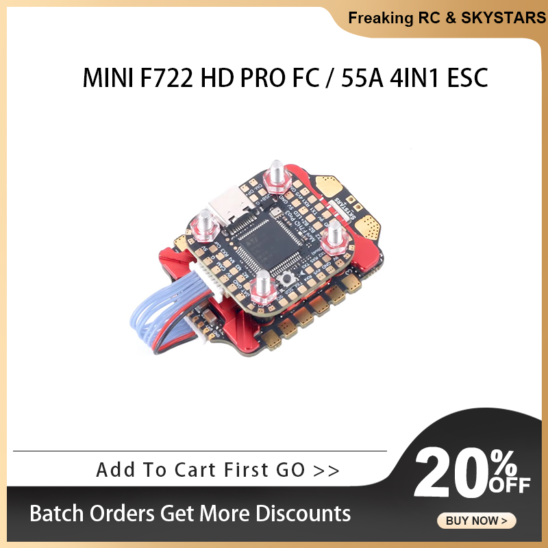 SKYSTARS-Dron de carreras F722 - Foxeer Reaper F4 128K 65A Esc reseña y precio